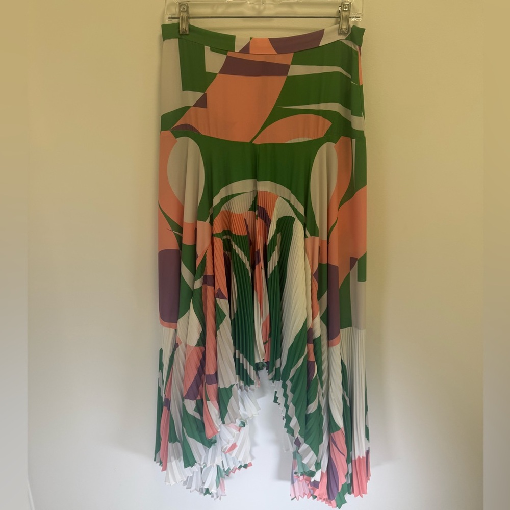 Alexis Liann Geometric Pleated Midi Skirt Size M